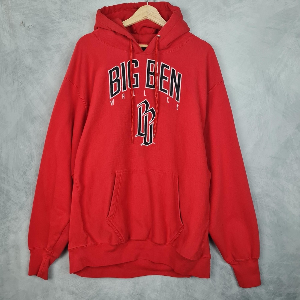 Big Ben Wallace Hoodie Sweatshirt Mens 2XL Red NBA Pistons Starbury